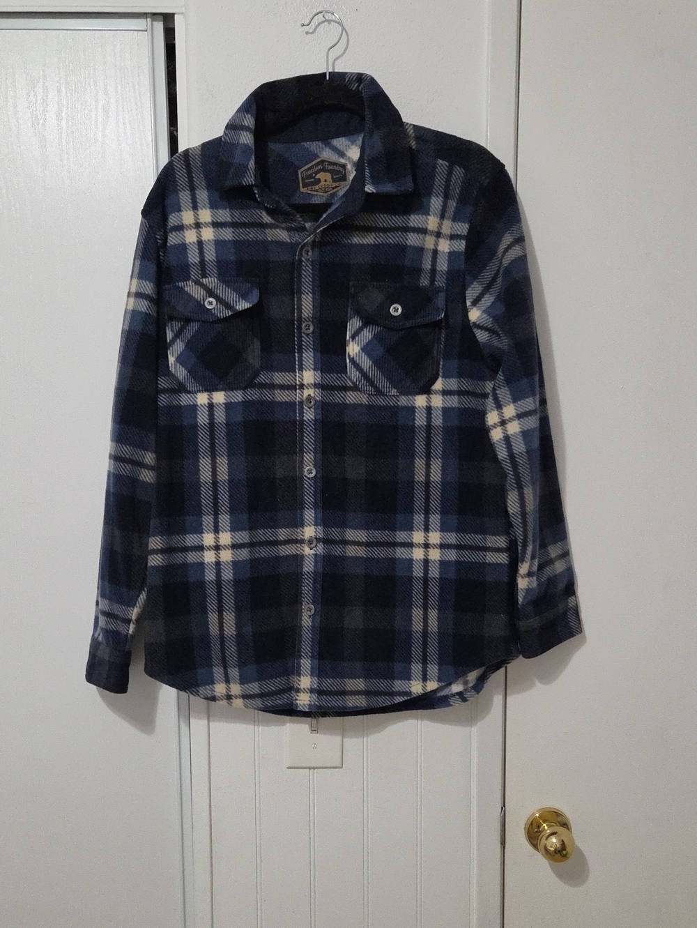 Men's Navy & Cream Plaid Button-Down Shirt